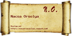 Nacsa Orsolya névjegykártya